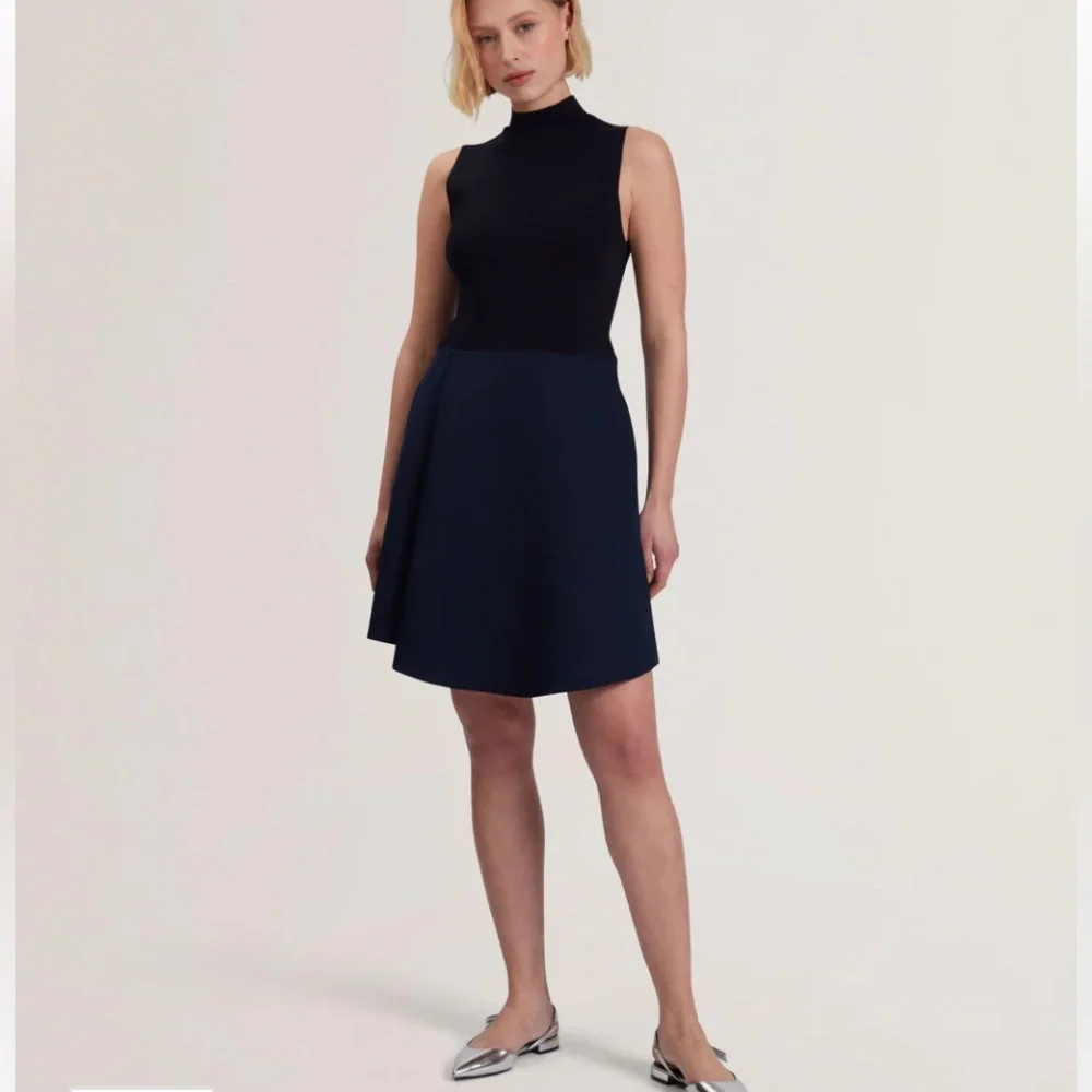 NWT Ted Baker Dandias Sleeveless Black and Navy Dress Sz US 4 Or Ted Sz 1